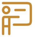 Person icon with a presentation board