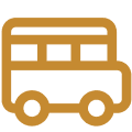 Bus icon on black background